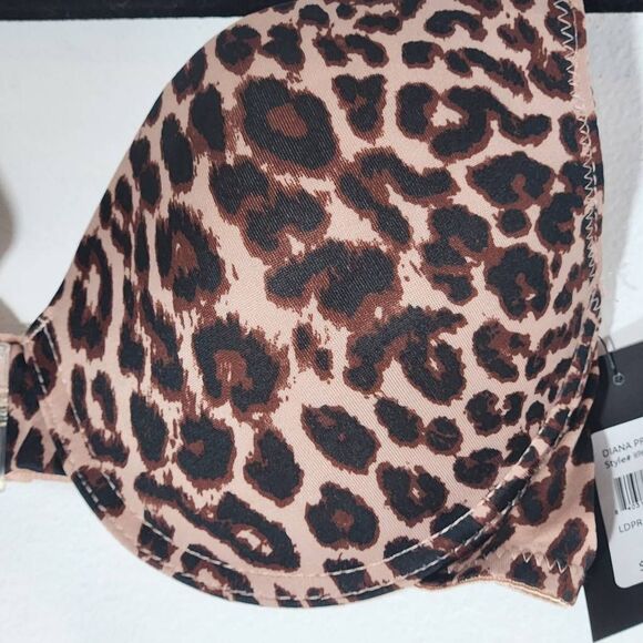 Frederick's of Hollywood Leopard Print Push-Up Bra Size 36C NWT Lingerie Shower - Picture 2 of 12
